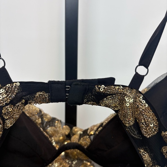 For Love & Lemons gold black colette sequin mini dress with fringe hem Size: XS - Picture 10 of 11